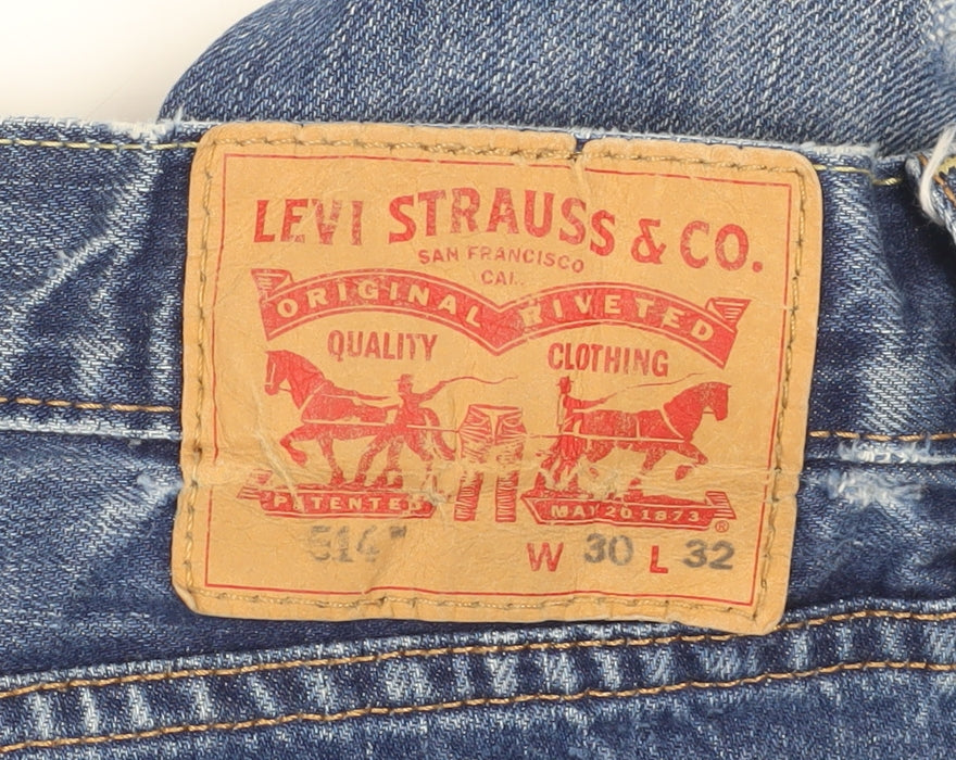 Levi Strauss Men's Blue Distressed Jeans, Size 30