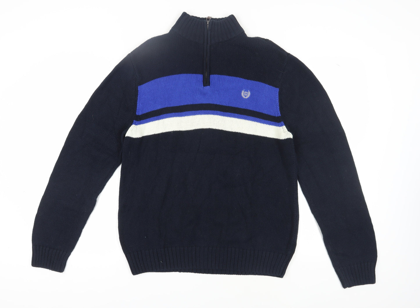 Chaps Men's Blue Cotton Pullover Jumper L