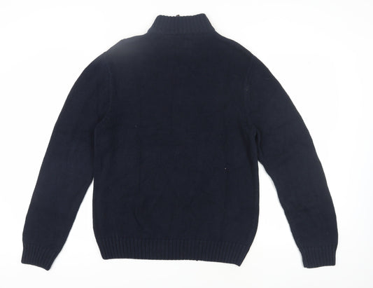 Chaps Men's Blue Cotton Pullover Jumper L