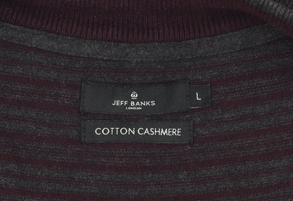 Jeff Banks Men's Black Full Zip Cotton Cashmere Jumper