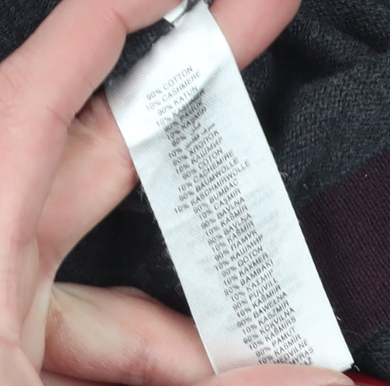 Jeff Banks Men's Black Full Zip Cotton Cashmere Jumper