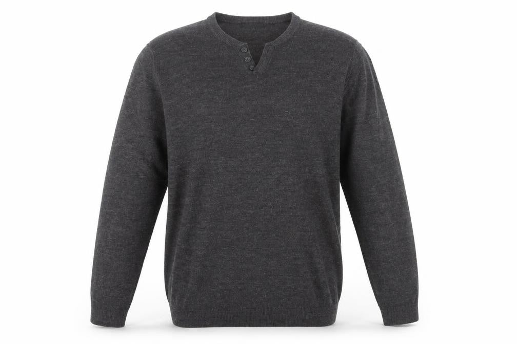 Mens UK Size XL Red Herring Black Henley Jumper