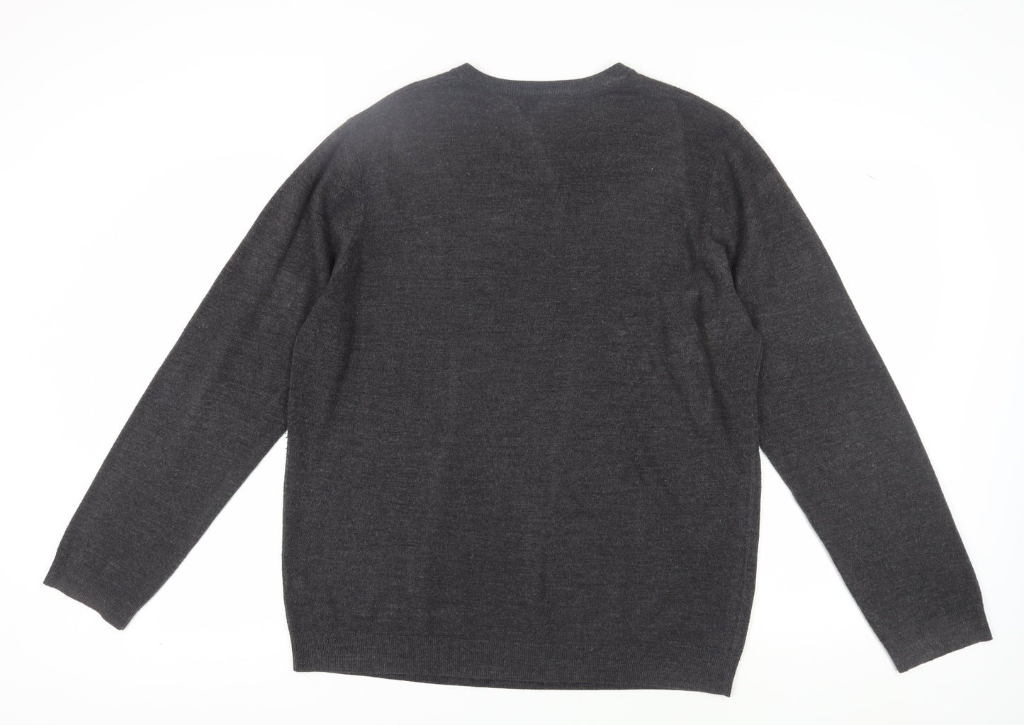 Red Herring Men's Black XL Henley Jumper