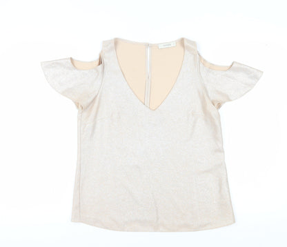 Womens UK Size 12 Oasis Beige Basic Blouse