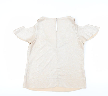 Womens UK Size 12 Oasis Beige Basic Blouse
