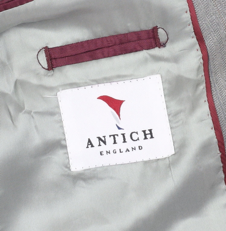 Antich England Men's Grey Wool Blazer Size 38R