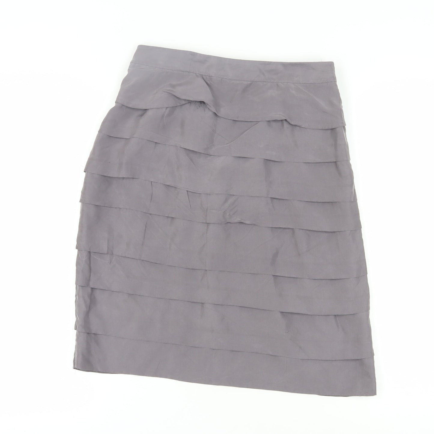 Boden Grey Women Silk Skirt Size 10 Regular