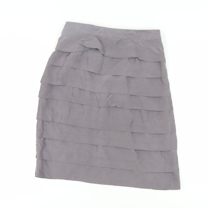 Boden Grey Women Silk Skirt Size 10 Regular