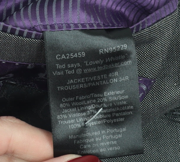 Mens UK Size 40 Ted Baker Regular Grey Suit Jacket