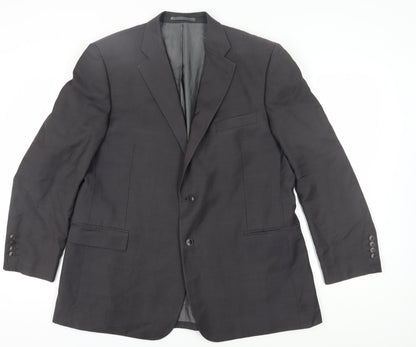 Pierre Cardin Men's Black Wool Suit Jacket Size 46R