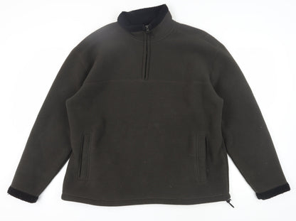 Trader Jeans Company Black Men's 1/4 Zip Sweatshirt L