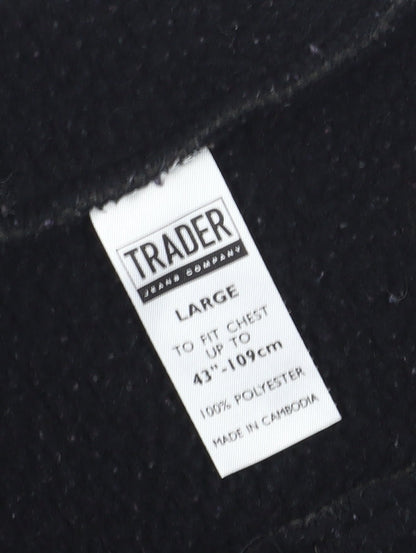 Trader Jeans Company Black Men's 1/4 Zip Sweatshirt L