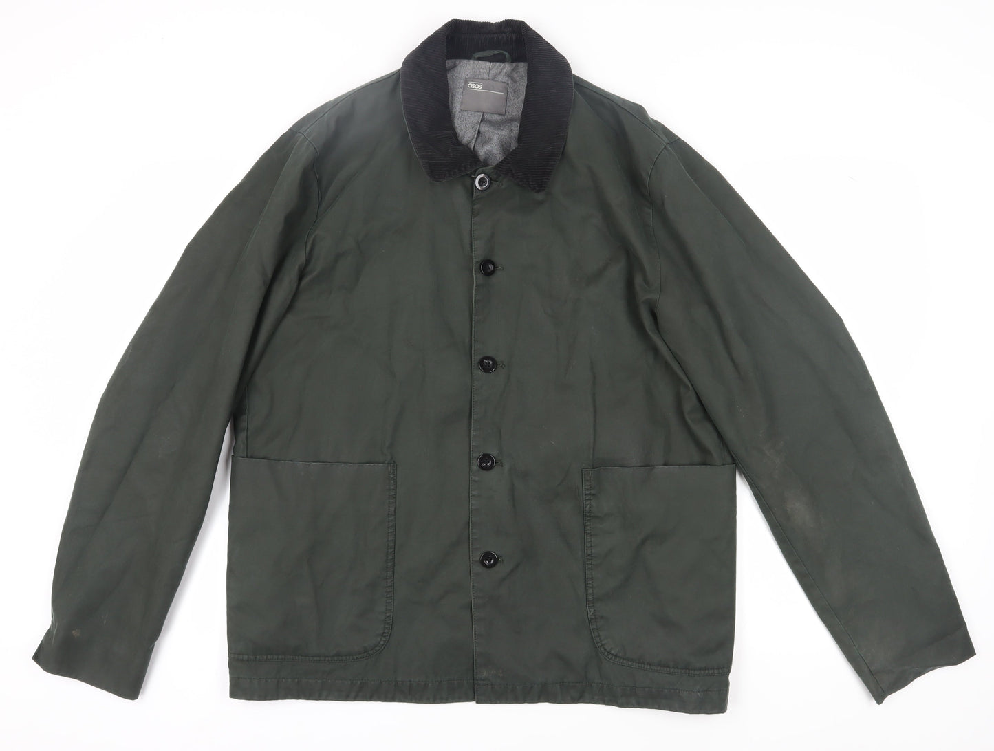 ASOS Men's Green XL Mid-Length Cotton Jacket