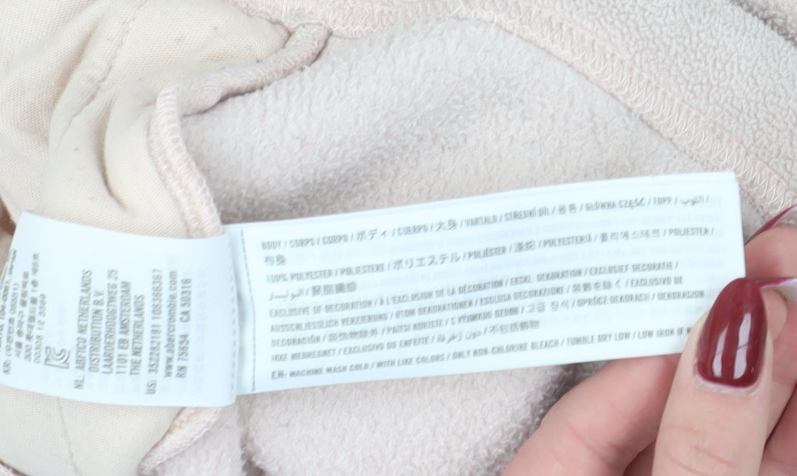 Hollister Women's Beige Pullover Sweatshirt S