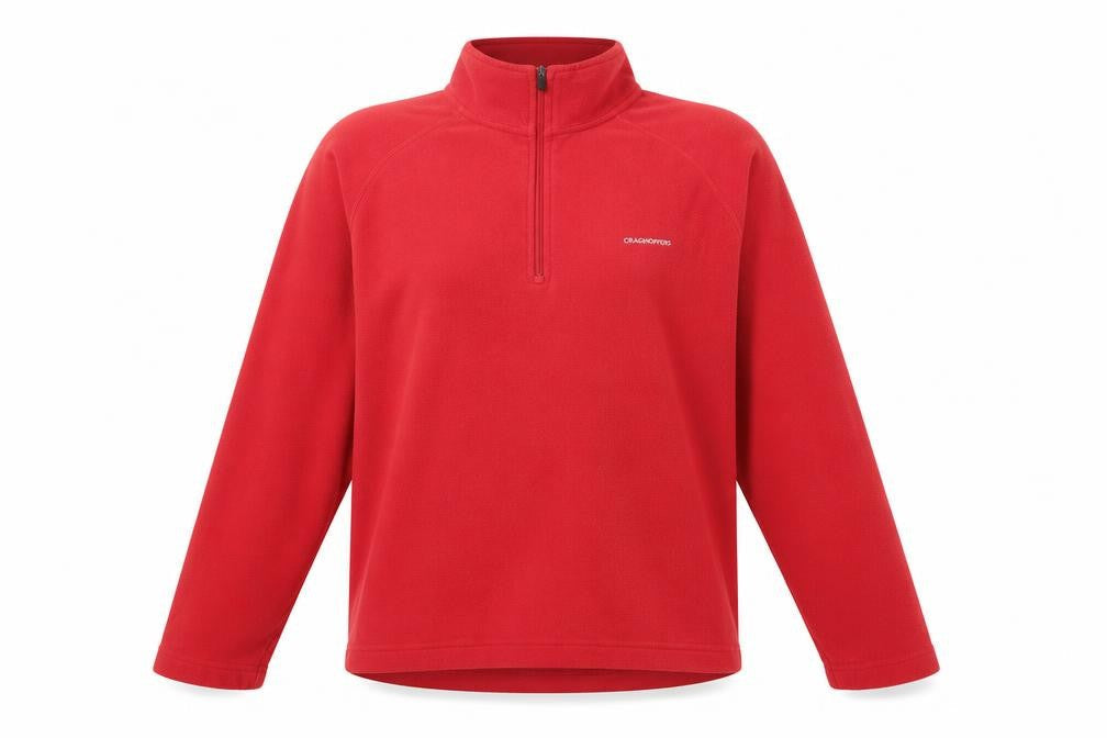 Front view of Craghoppers Red Fleece unisex pullover sweatshirt s