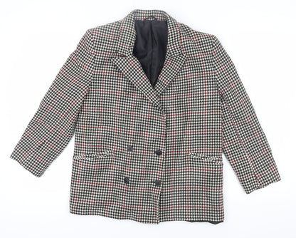 St Michael Women's Multicoloured Houndstooth Blazer Size 14