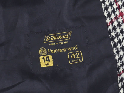 St Michael Women's Multicoloured Houndstooth Blazer Size 14