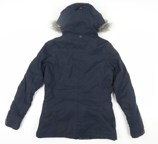 Mountain Warehouse Women's Blue Hooded Parka Jacket Size 8