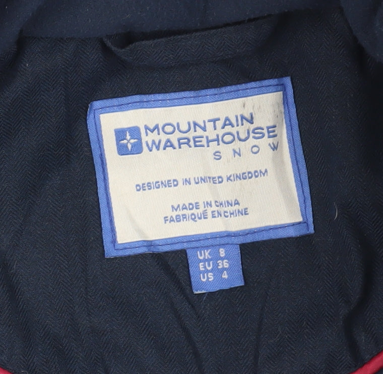Mountain Warehouse Women's Blue Hooded Parka Jacket Size 8