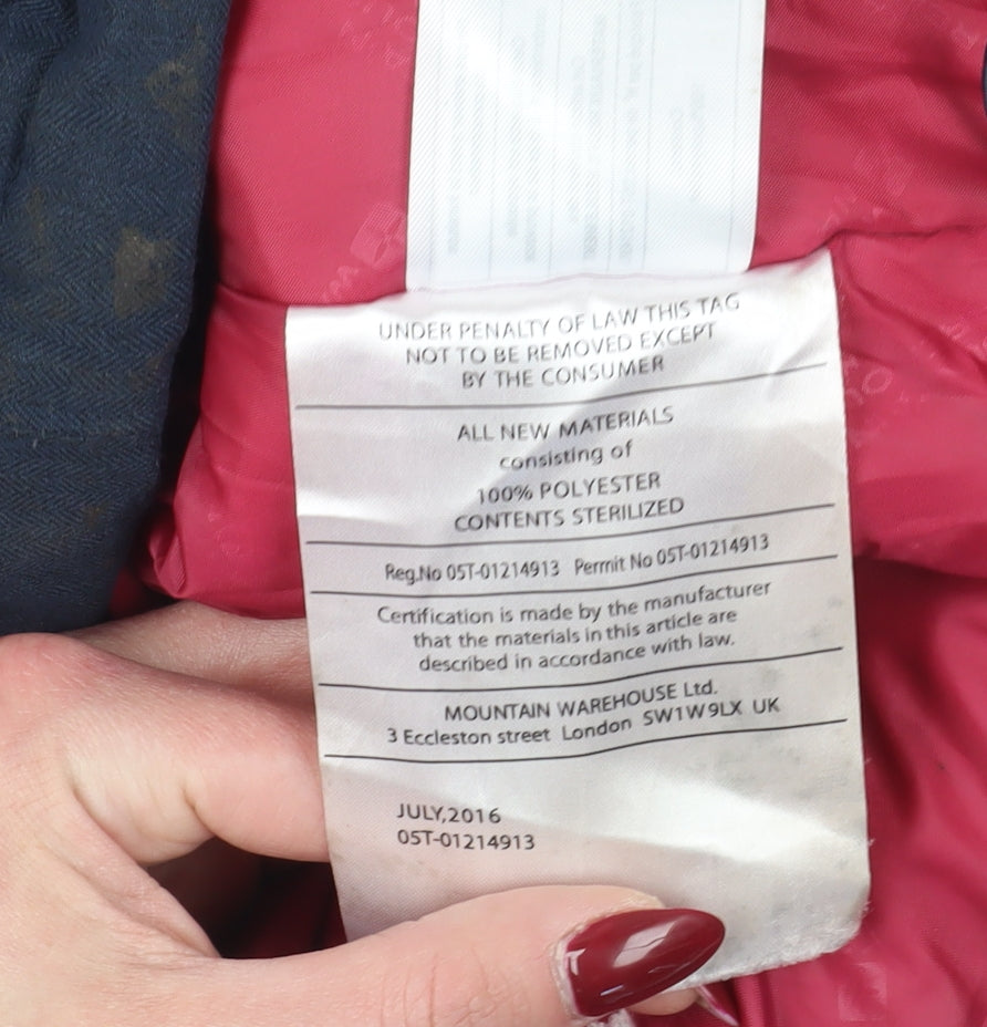 Mountain Warehouse Women's Blue Hooded Parka Jacket Size 8