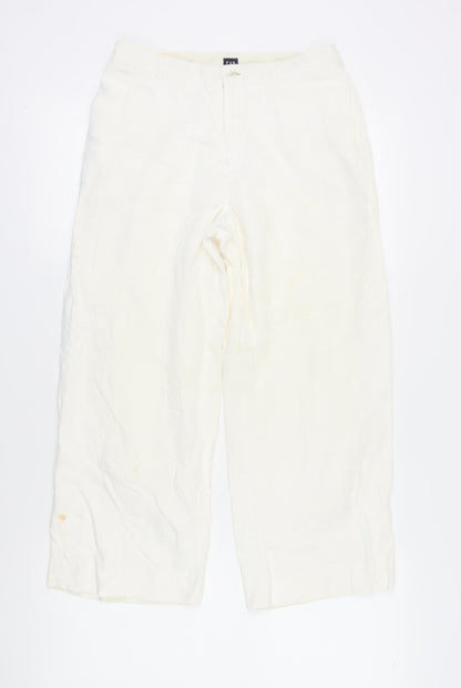 Womens UK Size 4 Gap Regular Fit Straight White Trousers