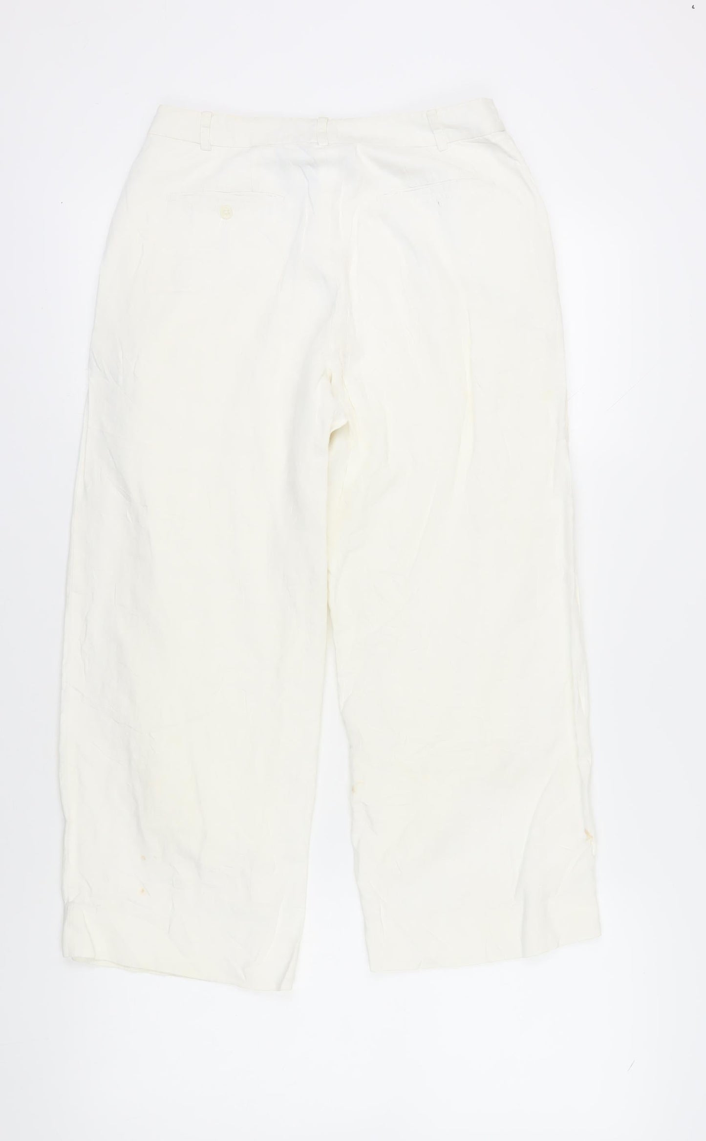 Womens UK Size 4 Gap Regular Fit Straight White Trousers