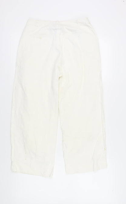 Womens UK Size 4 Gap Regular Fit Straight White Trousers