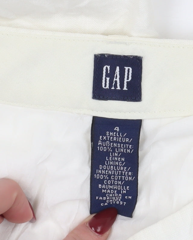 Womens UK Size 4 Gap Regular Fit Straight White Trousers