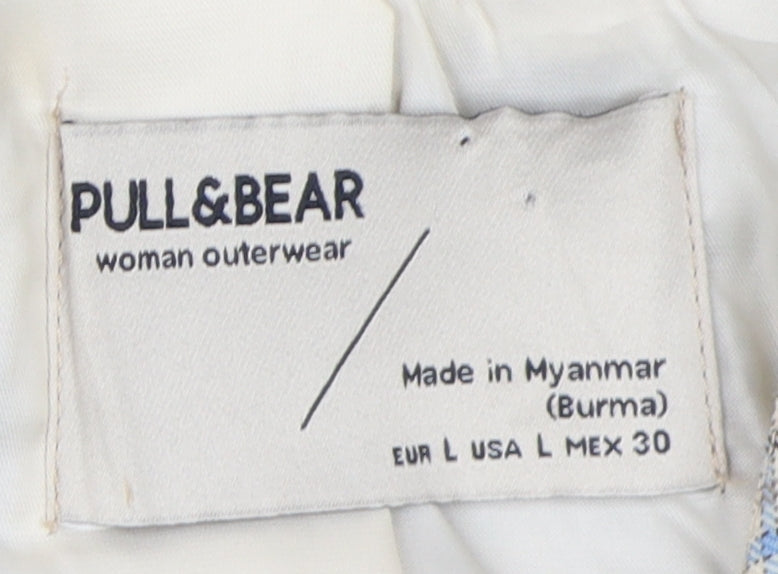 Pull & Bear Women's Beige Check Blazer L