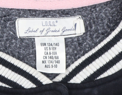 L.O.G.G. Girls Black Varsity Jacket 9-10 Years