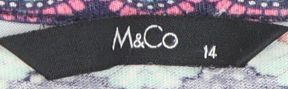 M&Co Women's Multicolour Size 14 Tunic Blouse