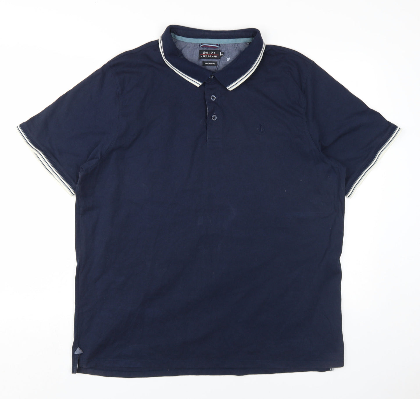 Jeff Banks Men’s Blue 2XL Solid Polo Shirt