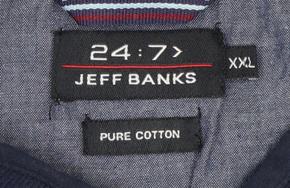 Jeff Banks Men’s Blue 2XL Solid Polo Shirt