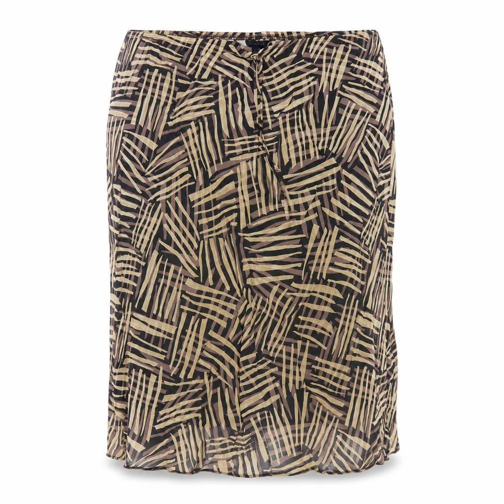 Casual Club Women's Beige Black Geometric Skirt Size 18