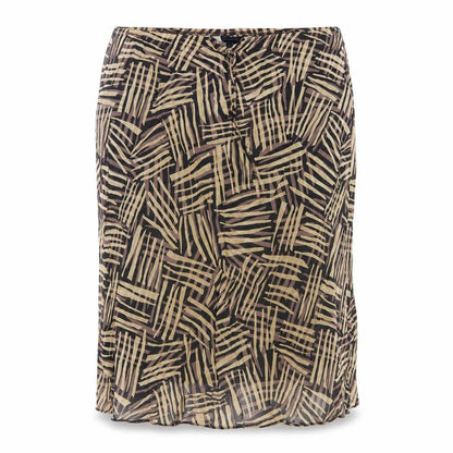Casual Club Women's Beige Black Geometric Skirt Size 18