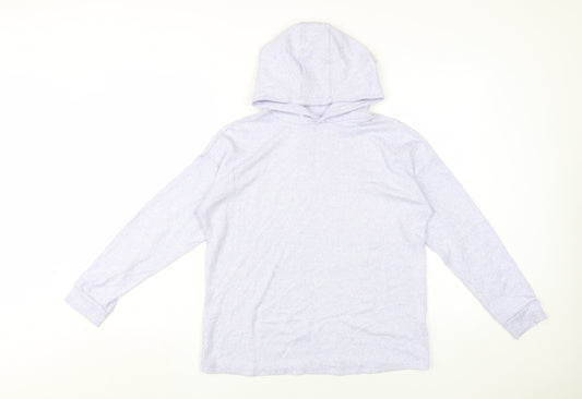 Additional front view of Marks & Spencer Teens Purple Pullover Hoodie, size 16
