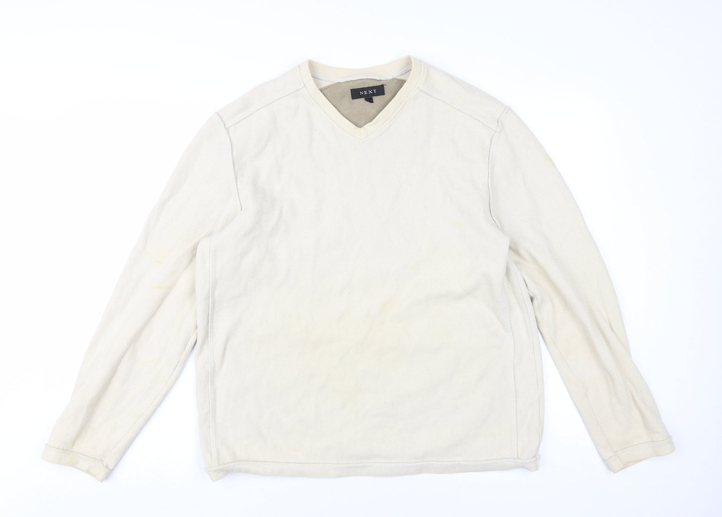 Mens UK Size L NEXT Beige Pullover Sweatshirt