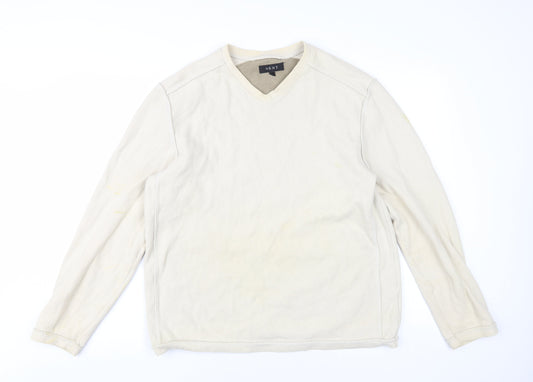 Mens UK Size L NEXT Beige Pullover Sweatshirt