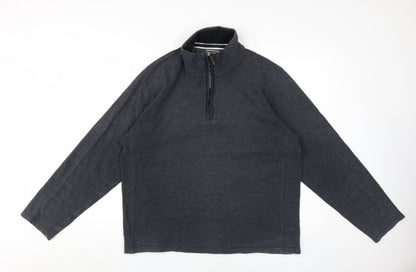 Mens UK Size L John Lewis Grey 1/4 Zip Sweatshirt