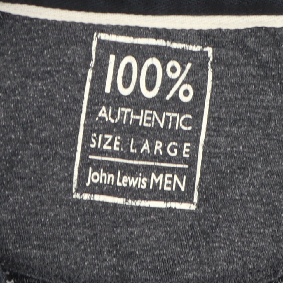 Mens UK Size L John Lewis Grey 1/4 Zip Sweatshirt