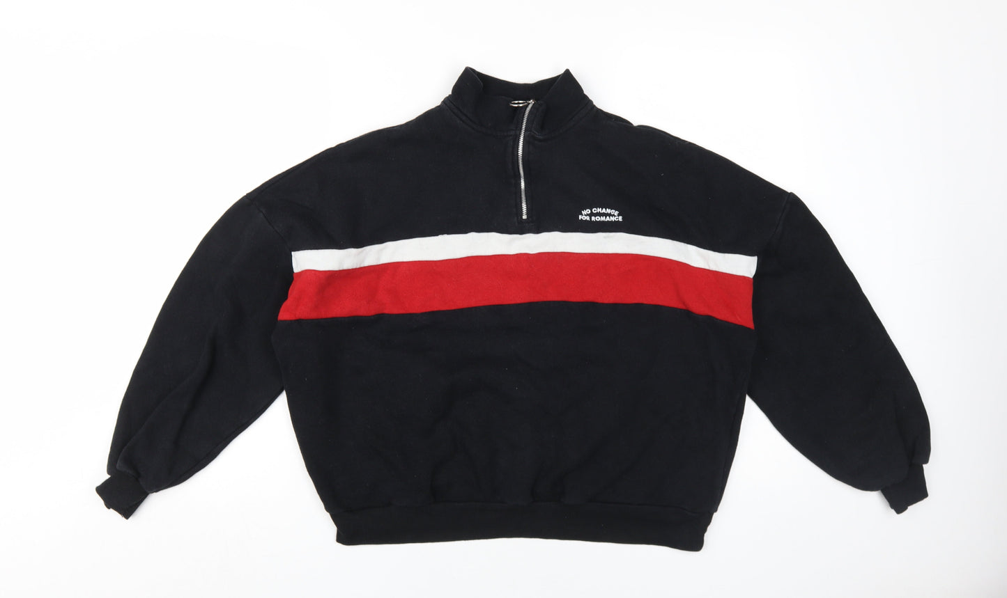 Womens UK Size M Pull&Bear Black Pullover Sweatshirt