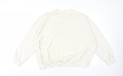Unisex Adults UK Size M Bershka Ivory Pullover Sweatshirt