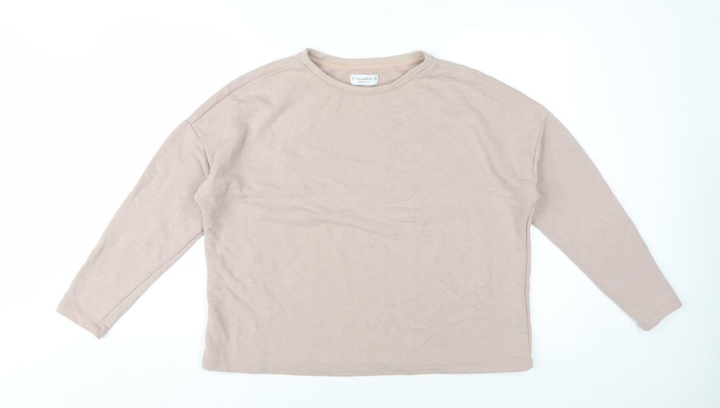 Womens UK Size S Pull & Bear Beige Pullover Sweatshirt