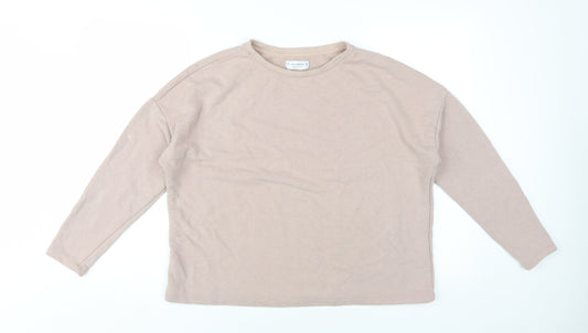 Womens UK Size S Pull & Bear Beige Pullover Sweatshirt