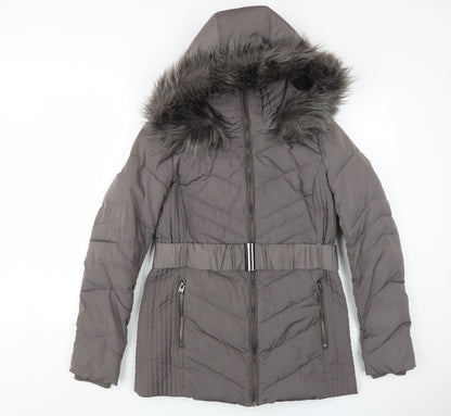 Womens UK Size S Wallis Grey Puffer Jacket