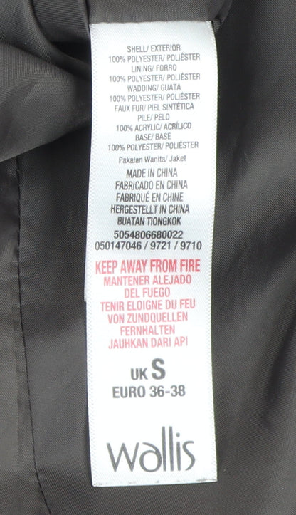 Womens UK Size S Wallis Grey Puffer Jacket