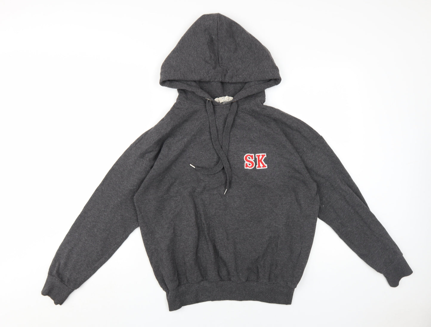 H&M Women's Grey Hoodie, Size 8, Graphic Logo