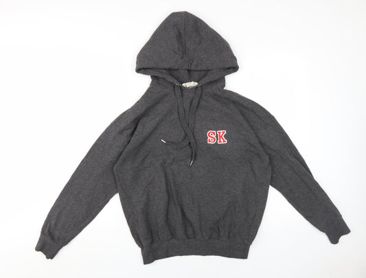 H&M Women's Grey Hoodie, Size 8, Graphic Logo