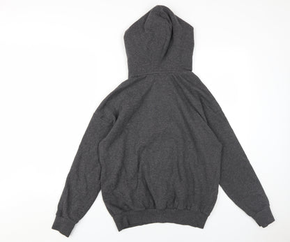 H&M Women's Grey Hoodie, Size 8, Graphic Logo