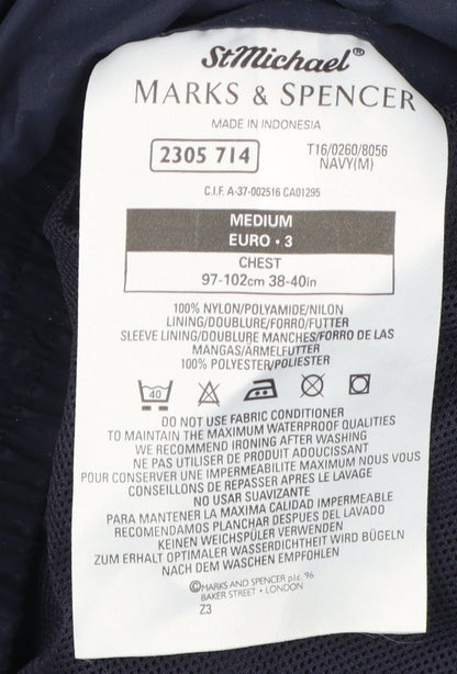 Mens UK Size M Marks and Spencer Blue Windbreaker Coat